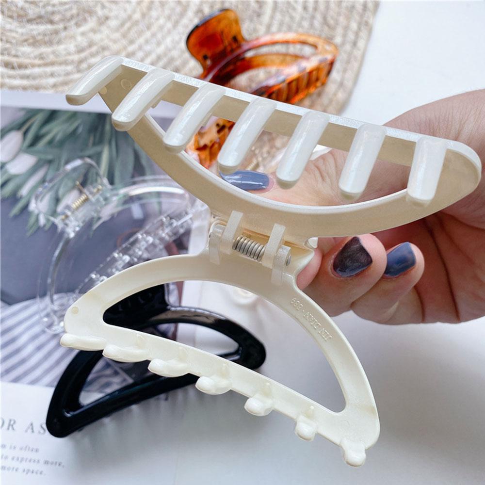 Kẹp Tóc Càng Cua Cỡ Lớn Màu Ngà Thời Trang Cho Nữ