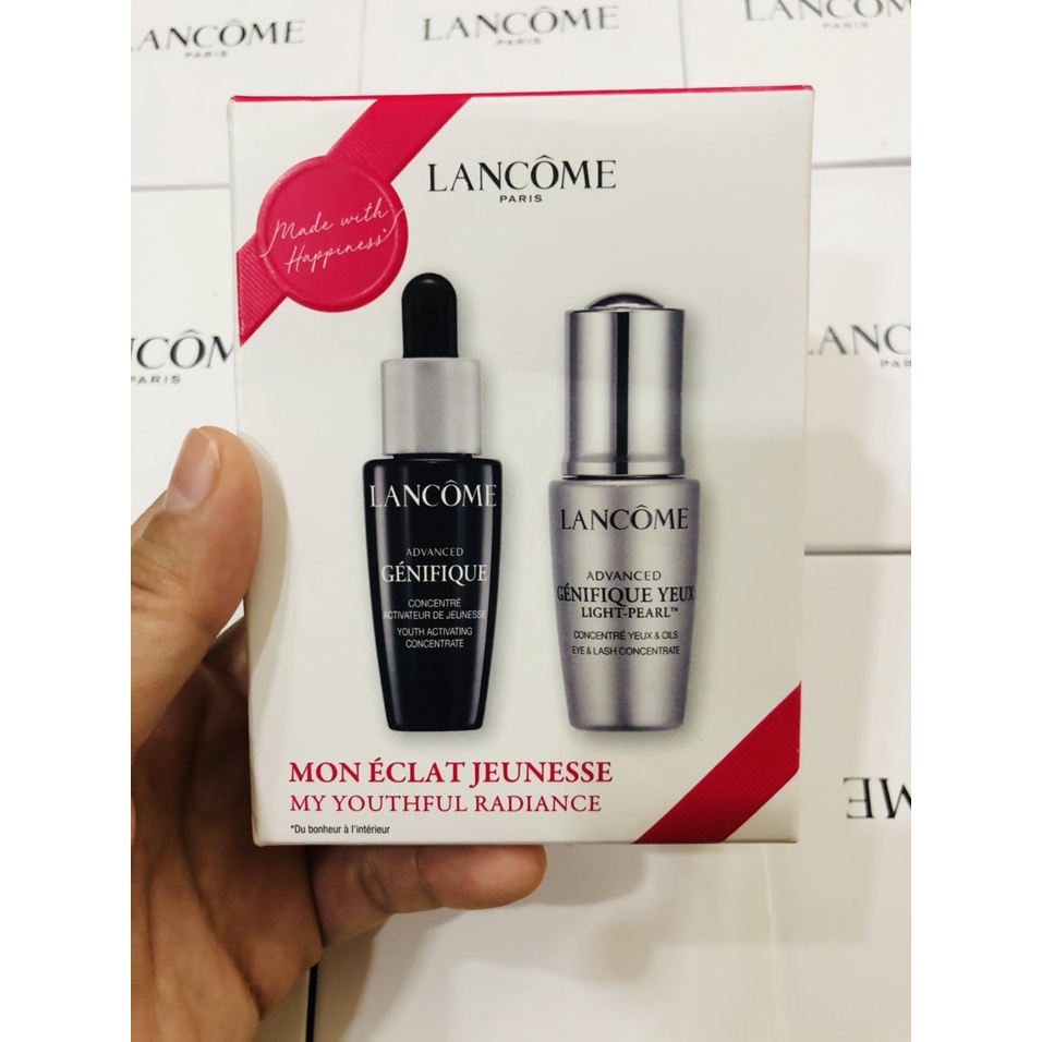 LANCÔME Set quà tặng Lancome Genigique mini Serum Face 10ml và serum mắt 5ml