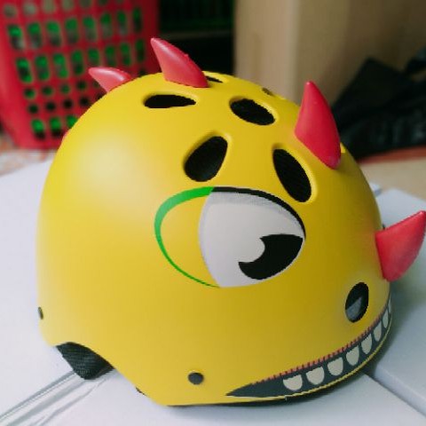 Mũ Bảo Hiểm Nửa Đầu Hoạ Tiết Khủng Long 3D [ MÀU VÀNG ]