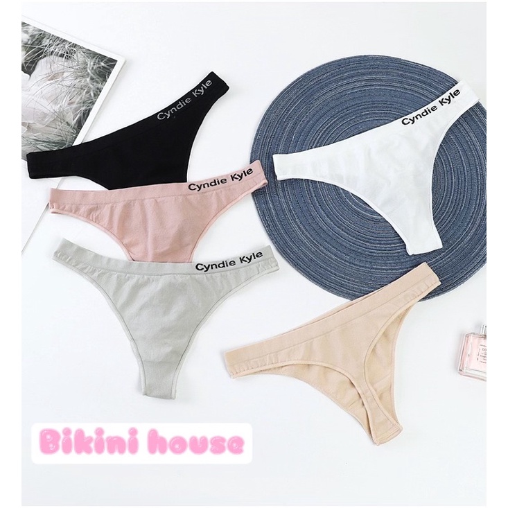 Quần Lót Nữ ❤️ Quần Lót Lọt Khe Sexy Cotton Co Giãn 4 Chiều phối viền chun chữ cá tính gợi cảm 7007