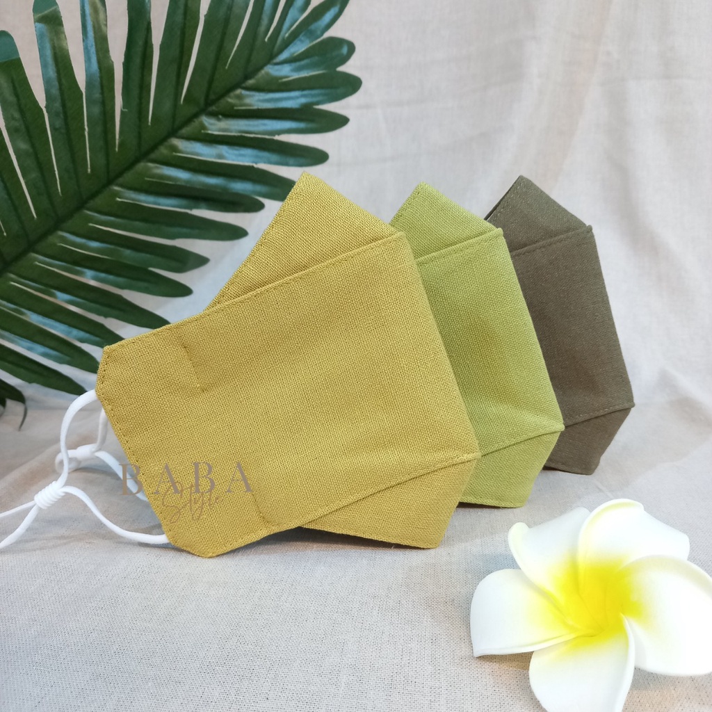 Combo 3 Khẩu Trang Nam Set 3 Khẩu Trang Nữ  Có Nút Chặn 3D 3 Lớp Linen Cotton Thời Trang Thoáng Mát Dùng Được Nhiều Lần