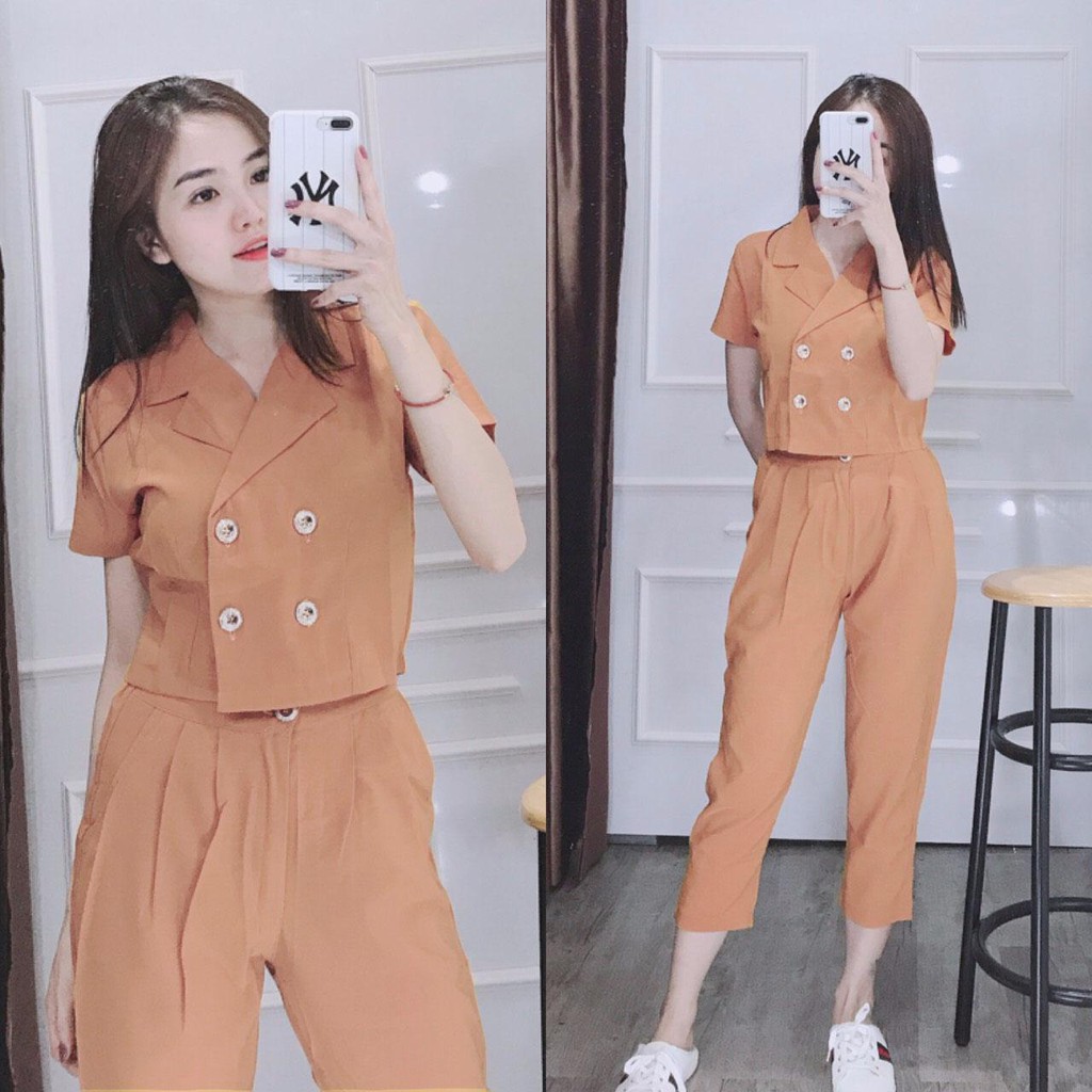 SET BỘ ÁO CROTOP QUẦN LỬNG MÙA HÈ