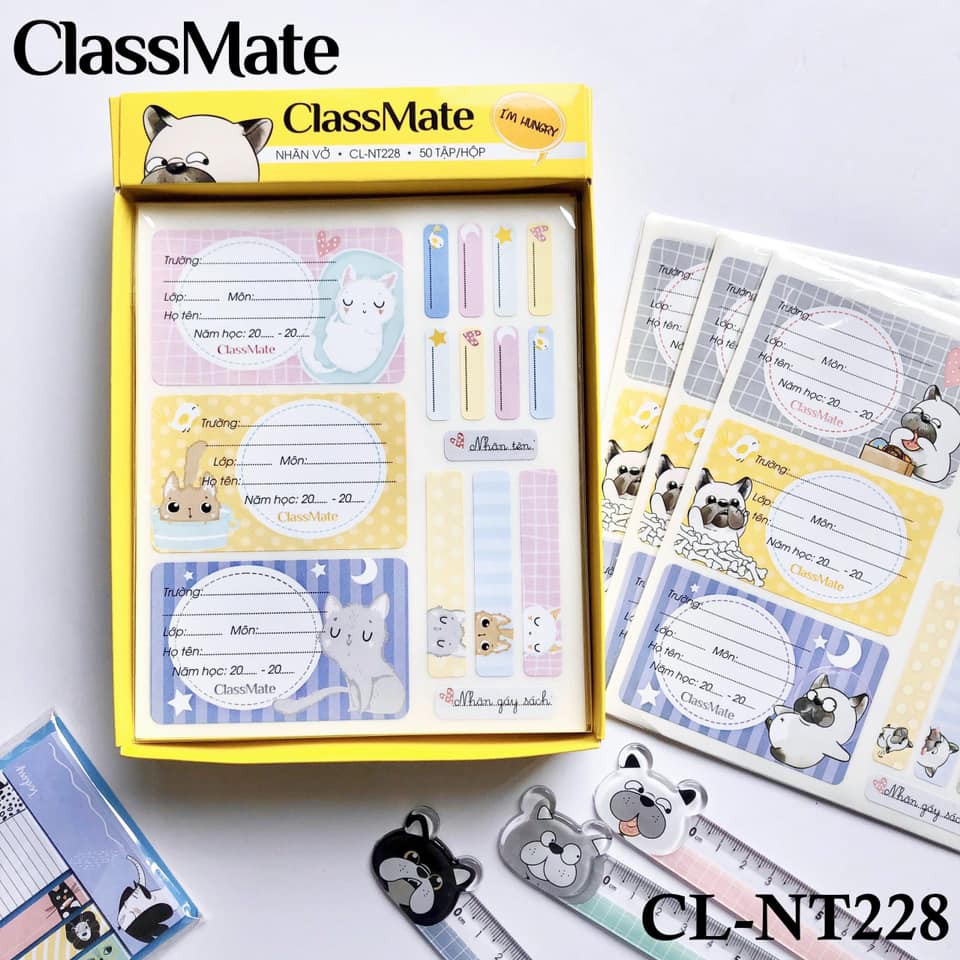 Nhãn Vở Có Keo Dán Sẵn CLASSMATE, Chất Liệu Giấy Bóng Nổi Bật, Họa Tiết Pet Dễ Thương 15 Cái/Tập CL-NT228
