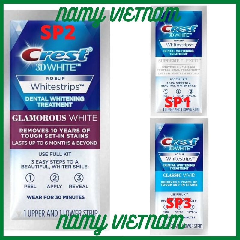 Miếng dán trắng răng  ❤FREESHIP ❤Miếng dán Crest 3D White - Mỹ (Professional Effects/ Supreme Flexf