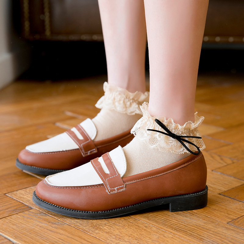 Vớ công chúa phối ren đính nơ phong cách Lolita