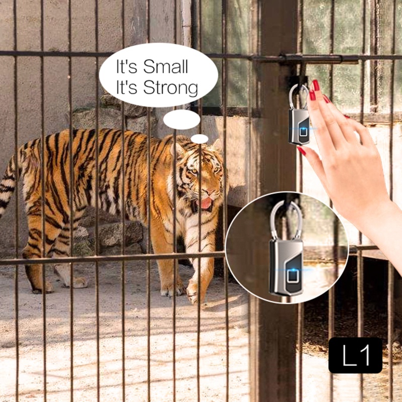 Ổ Khóa Cảm Ứng Vân Tay Thông Minh kiss L1 Chống Trộm Kèm Sạc USB Tiện Dụng Cho Học Sinh / Nam Và Nữ