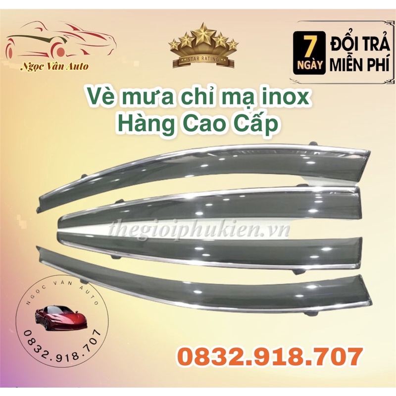 Vè mưa chỉ mạ Honda HRV 2018 - 2021 chỉ mạ inox cao cấp  ( chỉ viền inox )