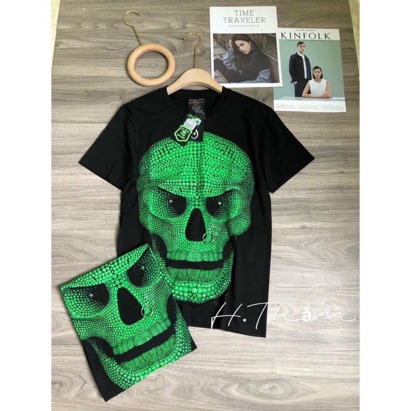 Áo phông đầu nâu xanh áo đủ Size S M L XL