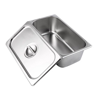 Khay topping 1/4 , khay đựng thạch inox cao cấp có nắp