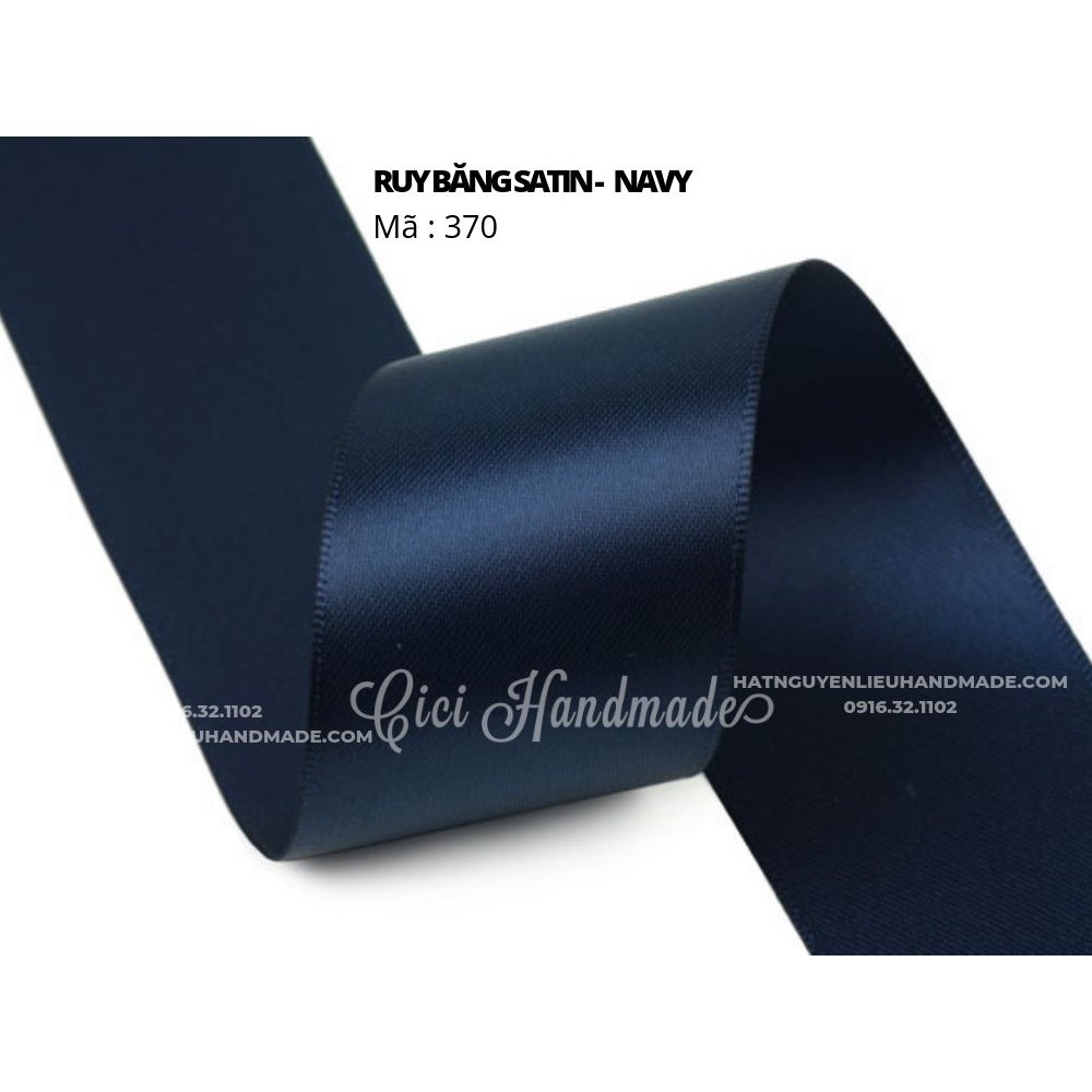 Cuộn 5M Ruy băng Satin 2 mặt màu xanh blue - link 3/9 Cici Handmade ruyban gấm hoa lụa ruyban ribbon satin