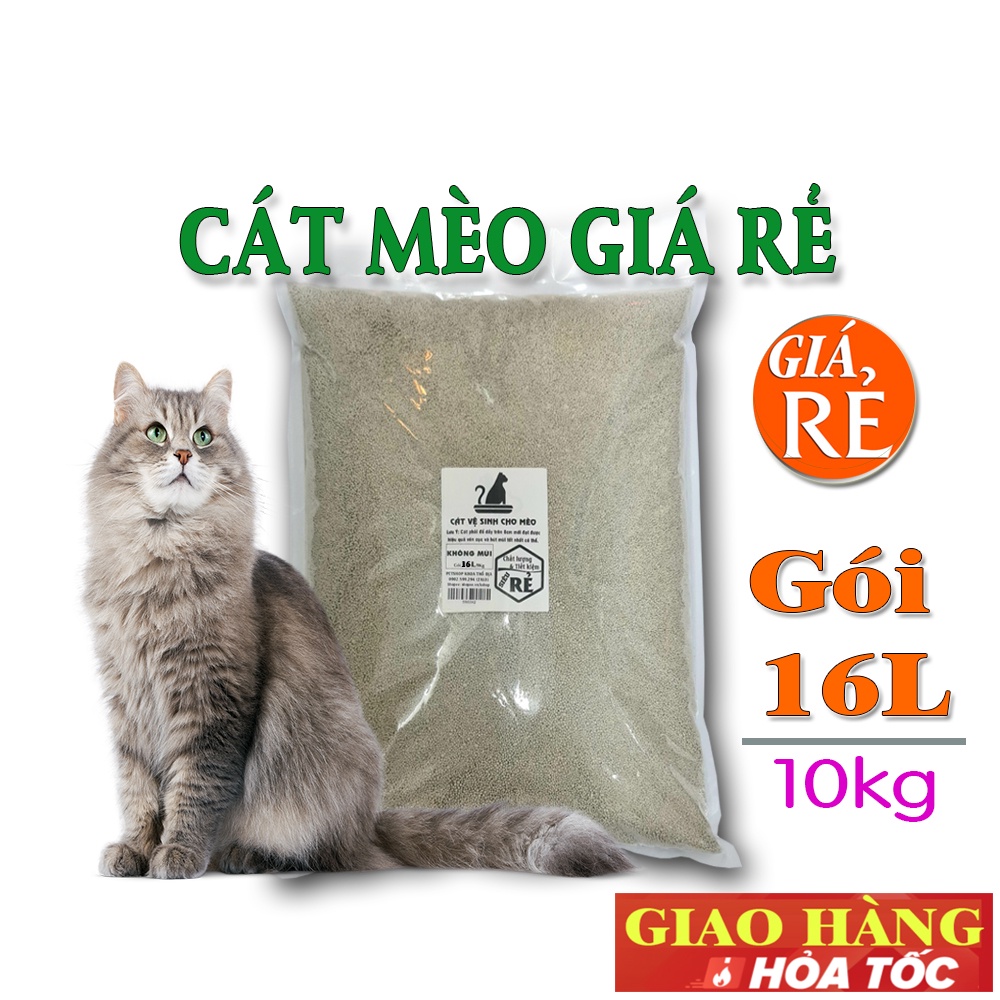 Cát Vệ Sinh Mèo Siêu Rẻ - Gói 10kg + 500g hạt lưu hương