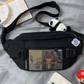 Túi Đeo Chéo Nam Nữ Túi Đeo Vải Canvas Thời Trang Unisex Cá Tính Bear Bag Street Wear Tiện Lợi Cao Cấp Gudi Studio