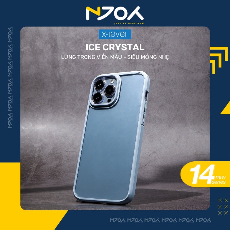 Ốp Trong Suốt Viền Màu X Level Ice Crystal Chống Ố Vàng Chống Sốc Cho iPhone 15 14 13 12 11 Pro Max Njoyshop