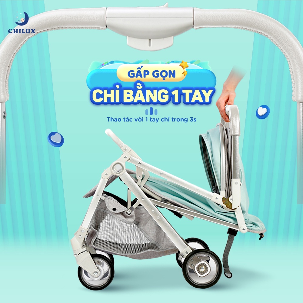 XE ĐẨY EM BÉ GẤP GỌN CHILUX A320 XANH DƯƠNG