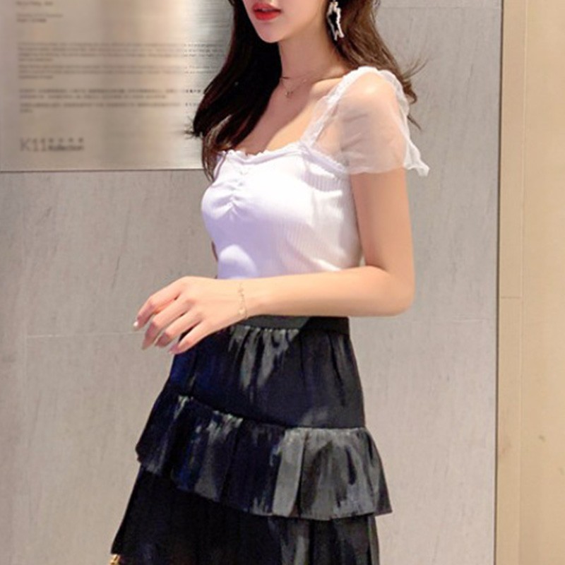 Áo nữ màu trơn thiết kế ôm sát tôn dáng