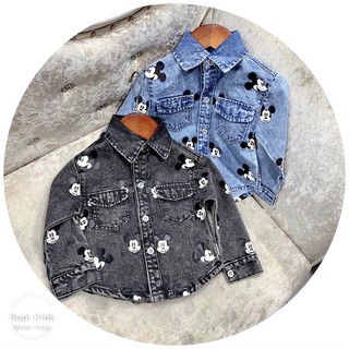Áo sơ mi jean mickey cho bé trai
