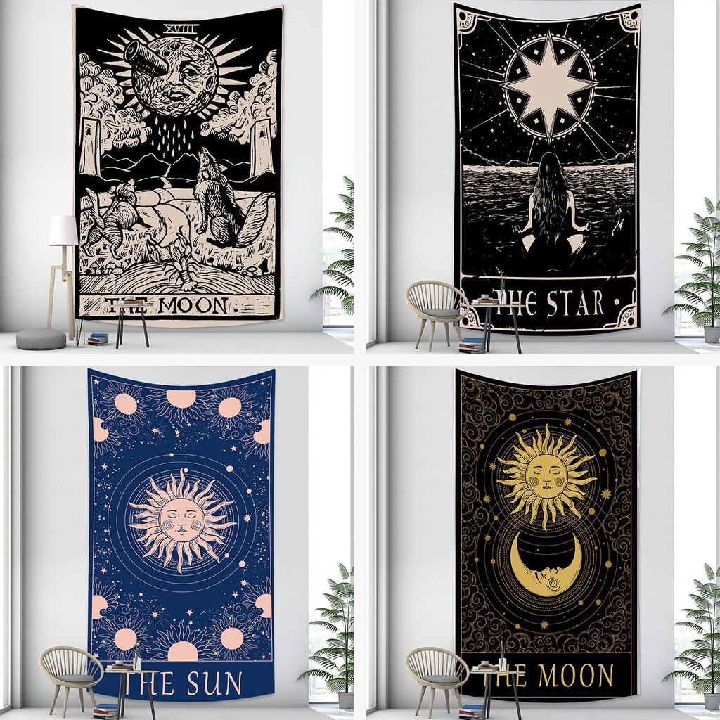 Tấm thảm Tarot Ấn Độ Mandala Bohemian Trang trí nội thất Tấm thảm Treo tường Bãi biển Khăn trang trí Tường Treo