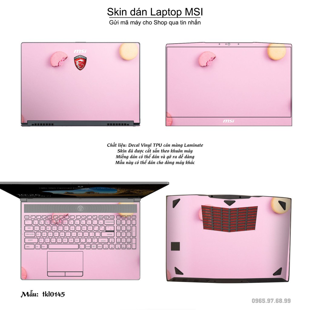 Skin dán Laptop MSI in hình thiết kế nhiều mẫu 4 (inbox mã máy cho Shop)