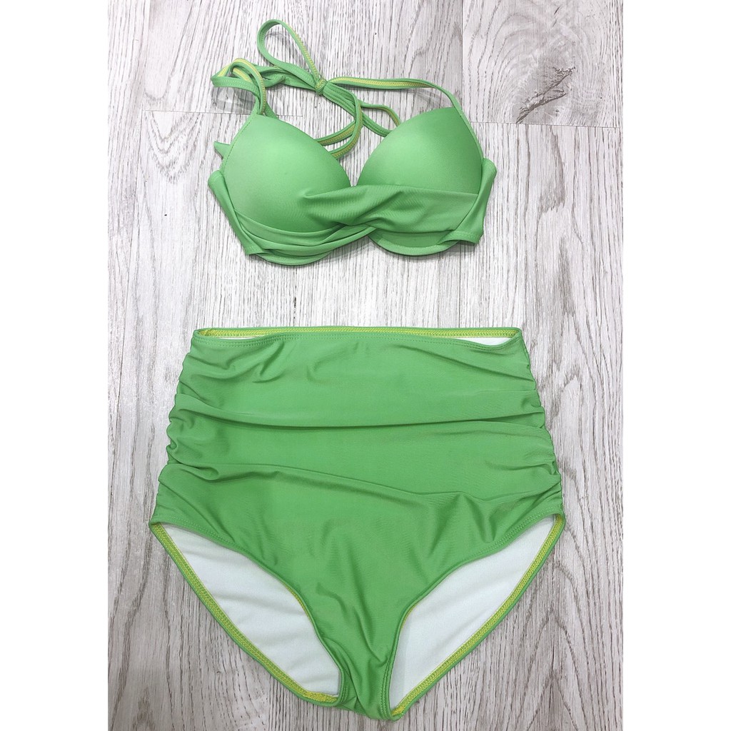 Áo bơi Bikini hai mảnh xanh lá siêu đẹp mặc đi biển đi bơi ( 100% như hình)