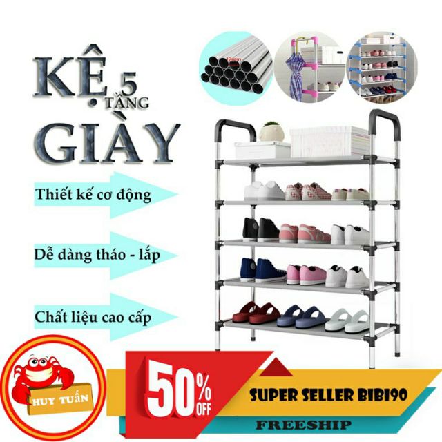 Kệ để giày dép 5 tầng( có thể tháo lắp rời dễ dàng)