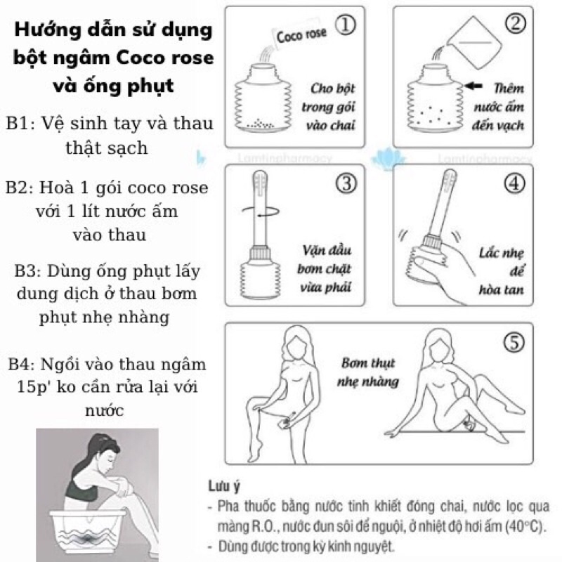 Bột phụ khoa COCO ROSE se khít sạch viêm làm hồng vùng kín