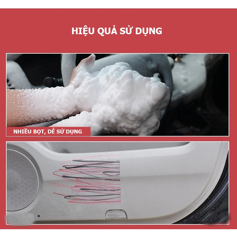 Bình xịt tẩy rửa đa năng nội thất ô tô Foam Cleaner, Hương chanh thơm mát, tẩy sạch vết bẩn tận gốc