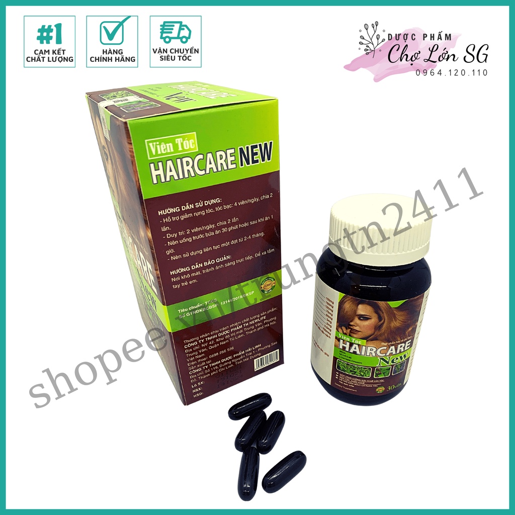 Viên tóc HAIRCARE NEW giúp tóc chắc khỏe, hỗ trợ giảm nguy cơ rụng tóc - hộp 30 viên