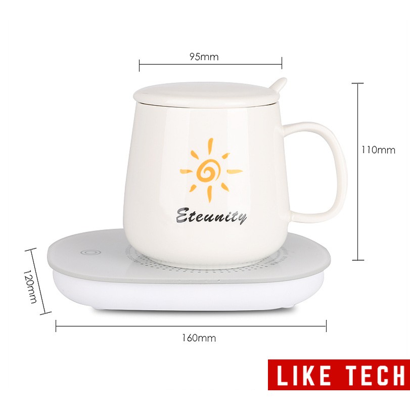 Bộ cốc điện cảm ứng thông minh giữ ấm dùng pha trà, pha sữa, cafe siêu tiện dụng