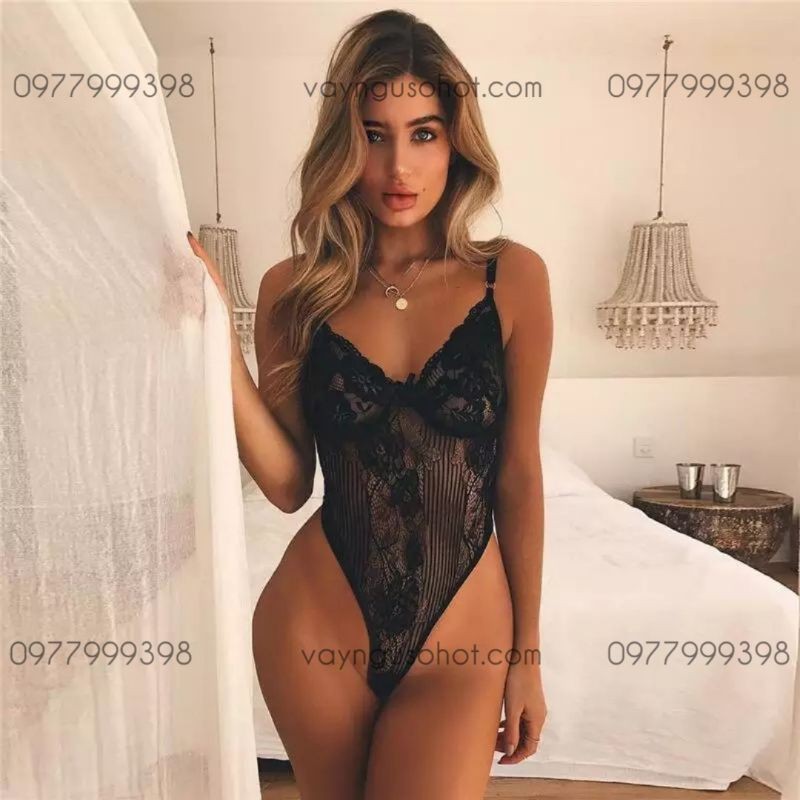( clip tự quay + ảnh thật tự chụp ) bodysuit ren đen sọc khoét hông cao sexy | BigBuy360 - bigbuy360.vn