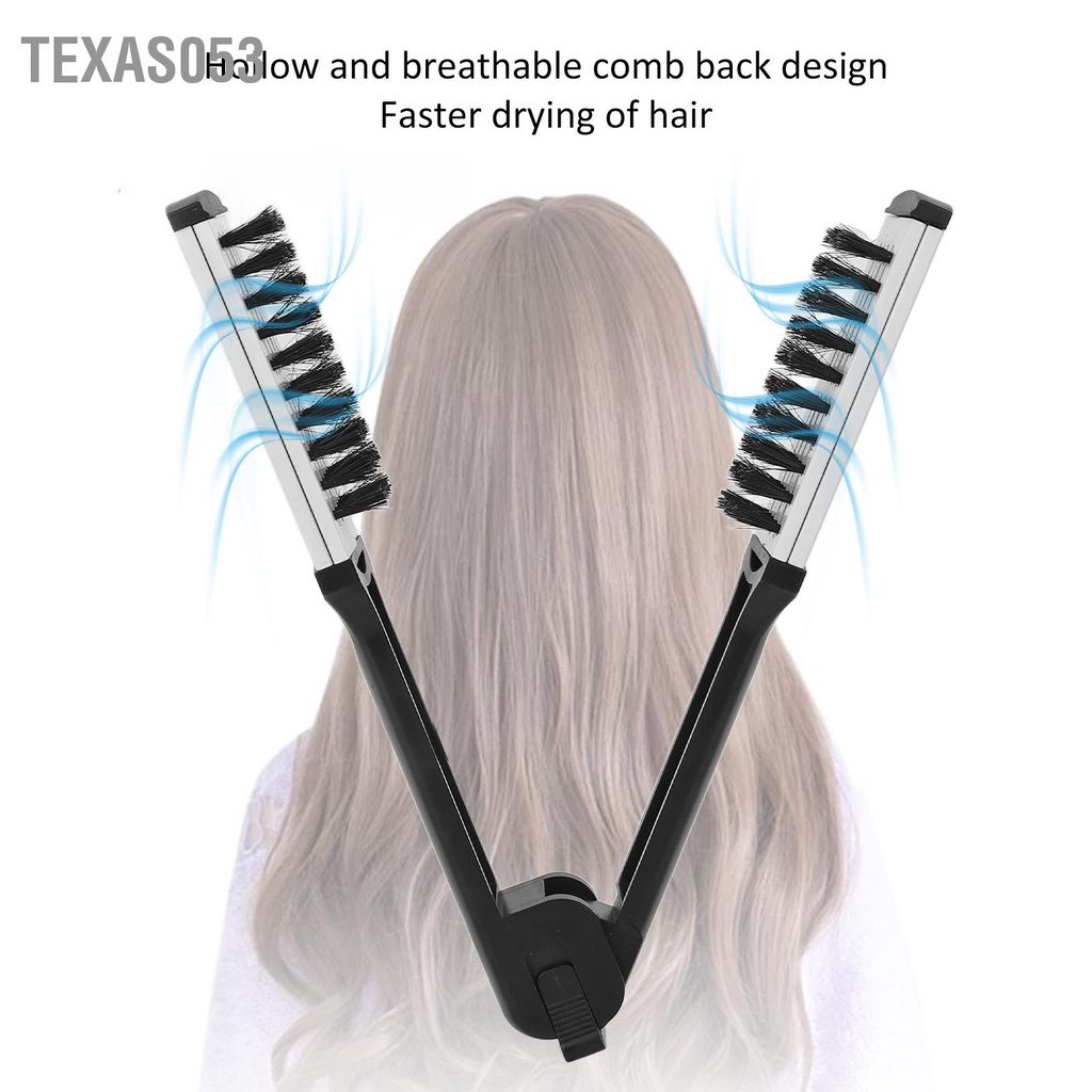 Texas053 Lược duỗi thẳng Rỗng khí chịu nhiệt độ cao Bàn chải tạo kiểu tóc hai mặt màu đen trắng cho nhà
