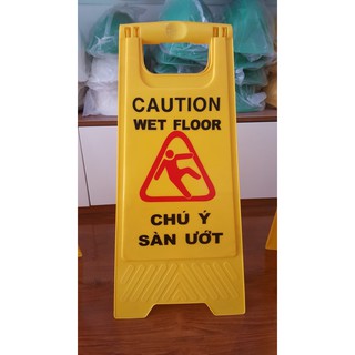 Biển cảnh báo sàn chữ A- CAUTION WET FLOOR -sàn ướt - hình thật- hàng sẵn