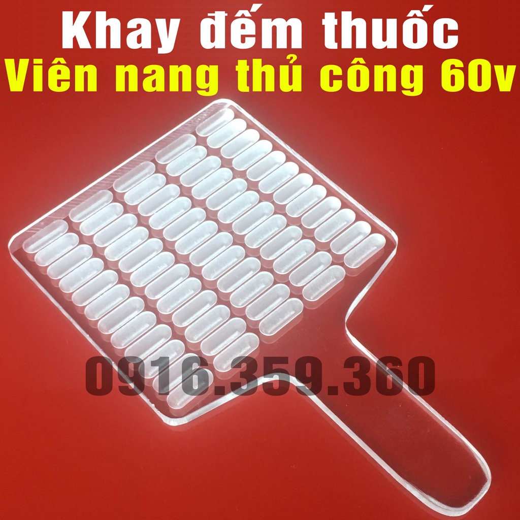 Khay đếm viên thuốc, khay đếm viên nang thủ công 60 viên