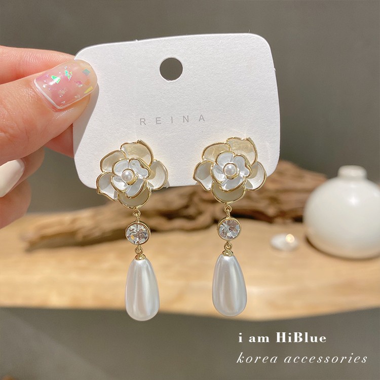 Bông Tai Bạc S925 Đính Ngọc Trai Đơn Giản Phong Cách Retro Hàn Quốc Dành Cho Nữ