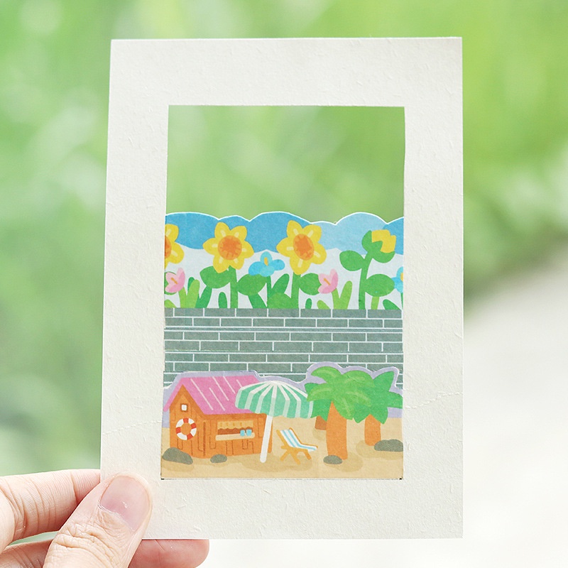 Cuộn Băng Keo Washi Họa Tiết Hòn Đảo / Cá / Hoa Trang Trí Sổ Tay Diy