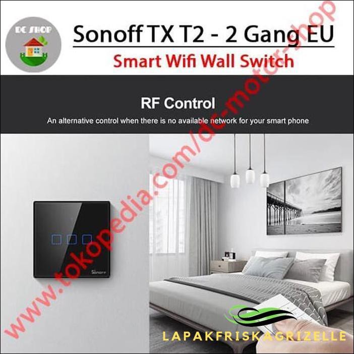 Công Tắc Cảm Ứng Sonoff Touch Eu T1 2 Gang Wifi Rf 433mhz - Tx T2 Eu 2gang