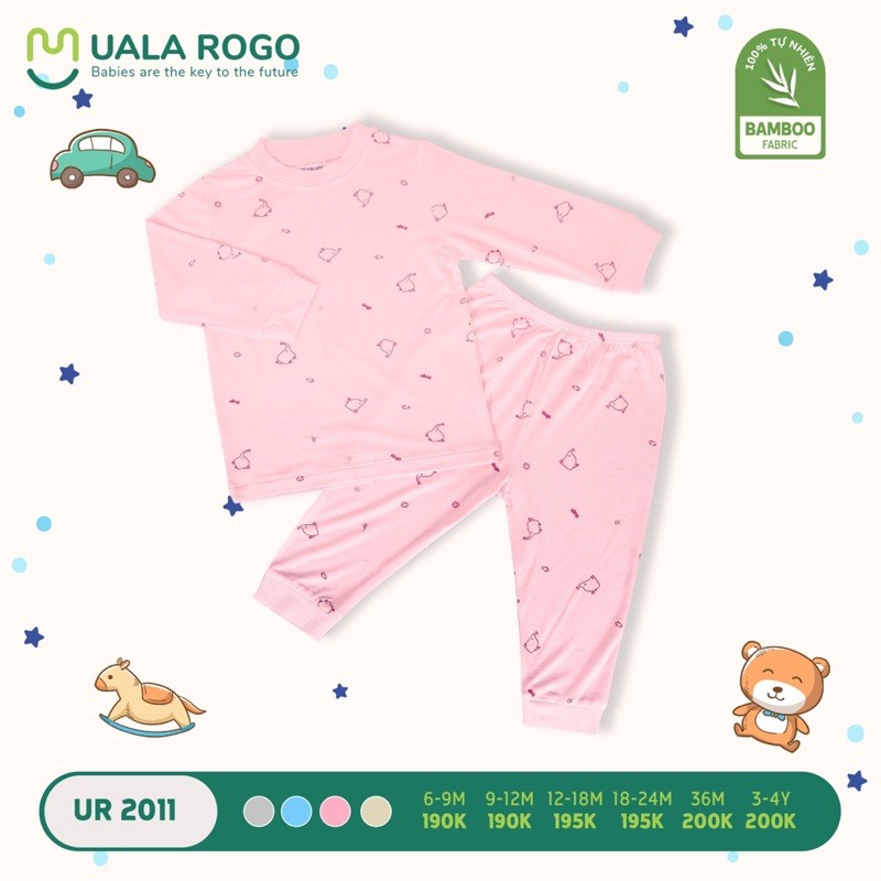 Bộ dài tay cổ 2 phân bamboo UALA ROGO (6m-4y)