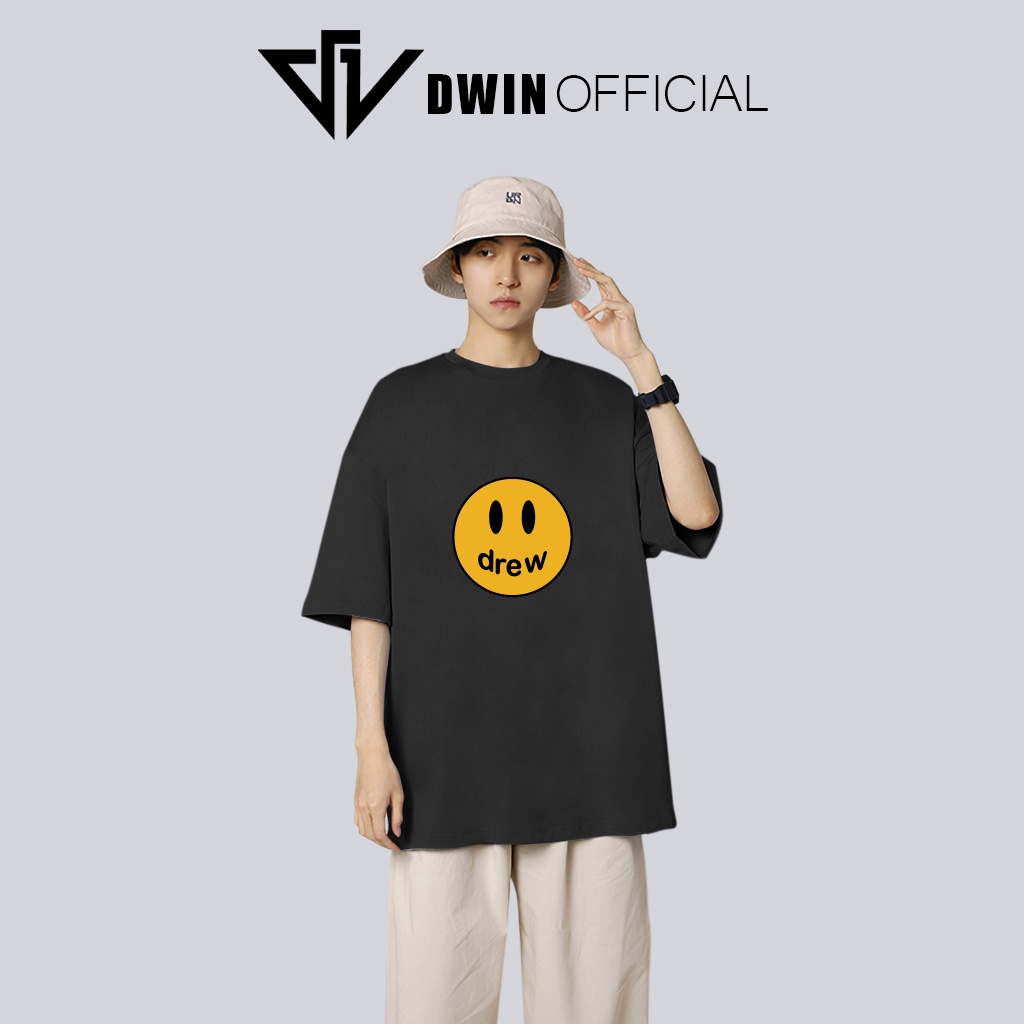 Áo thun unisex drew thời trang DWin basic tee phông trơn nam nữ tay lỡ oversize form rộng