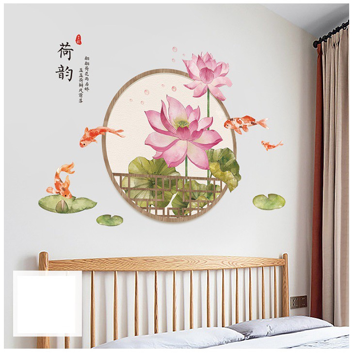 [LOẠI 1] Decal dán tường Hoa sen 11 trang trí nhà cửa siêu đẹp, sáng tạo AmyShop