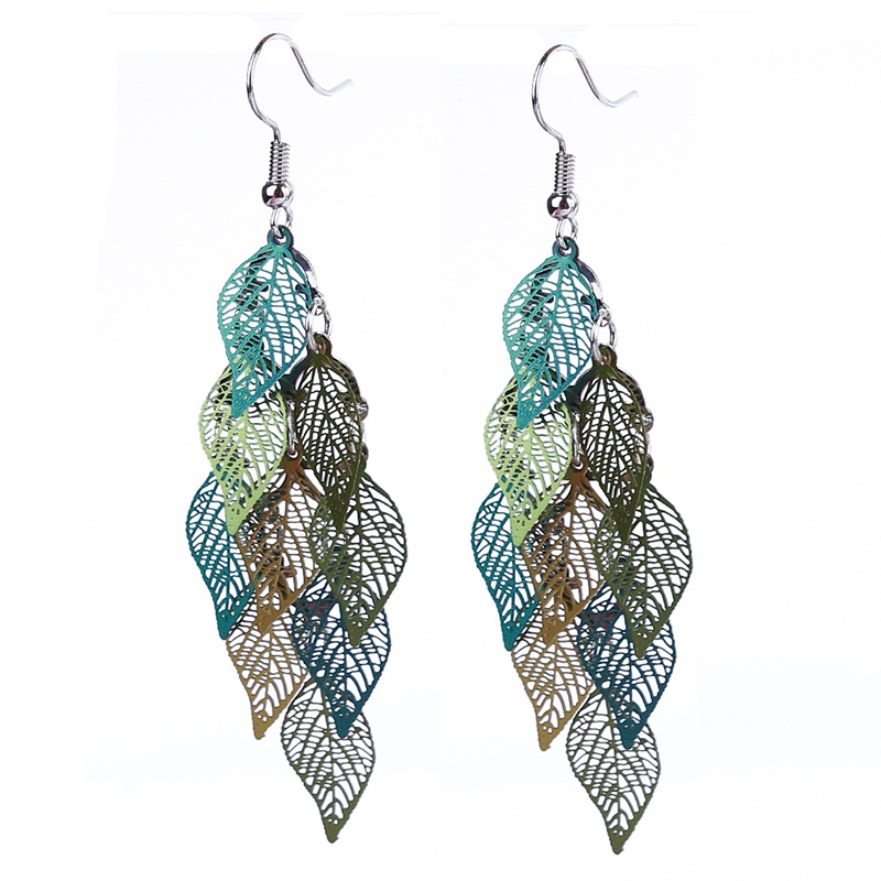 Bông tai dáng dài nhiều lớp phối tua rua phong cách boho