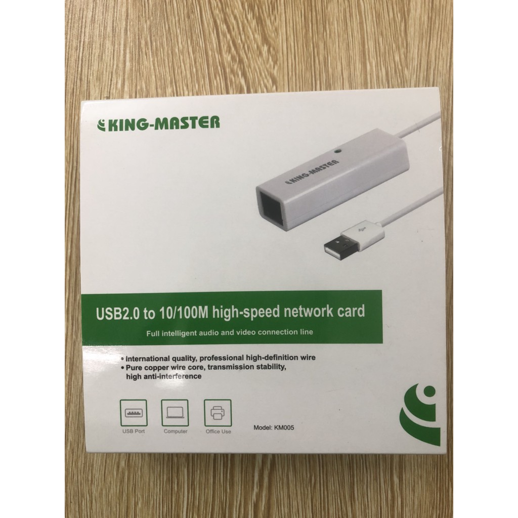 Cáp USB to Lan Kingmaster KM005 (2.0) - Full Box - Hàng chính hãng- Cáp usb ra lan