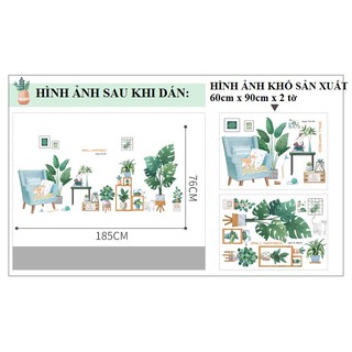 Decal dán tường Vườn cây xanh