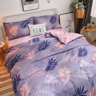 [VẢI SIÊU ĐẸP] BỘ CHĂN GA GỐI POLY COTTON CHIẾC LÁ MÙA THU MÀU TÍM LÃNG MẠN MẪU MỚI 2020