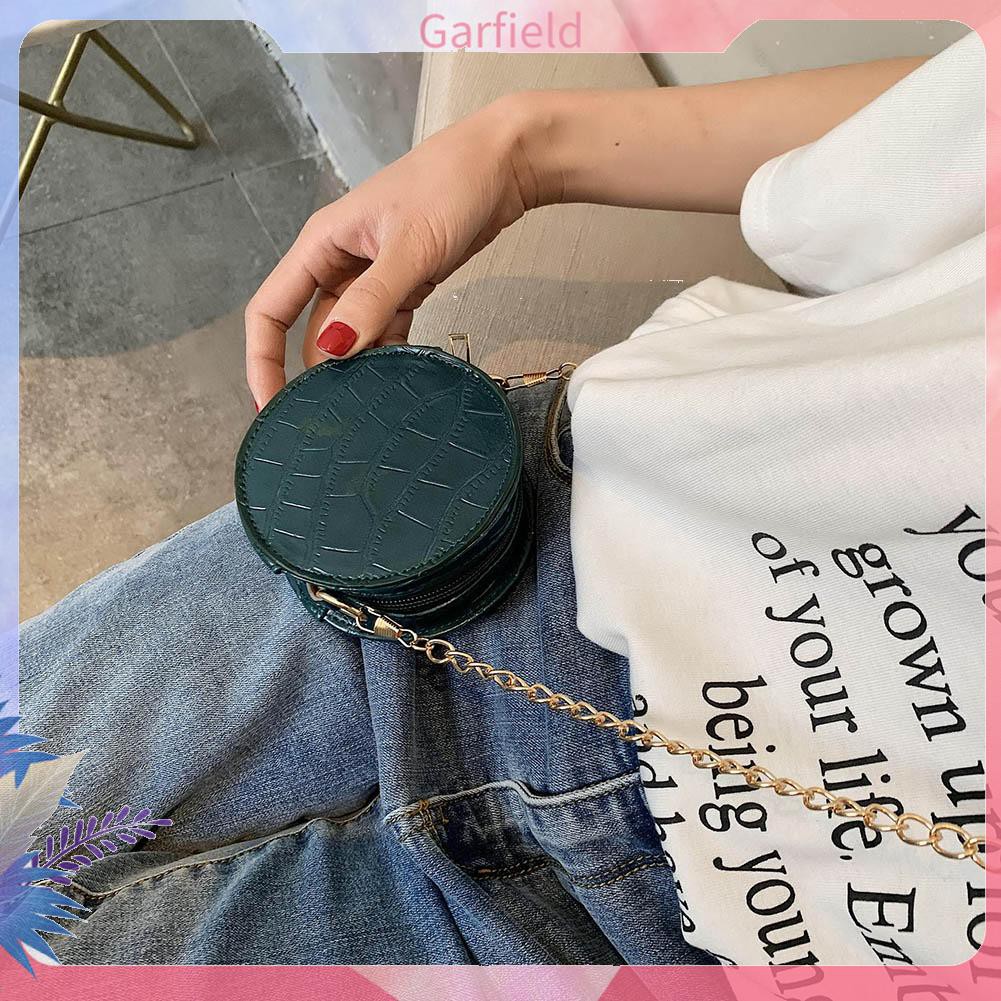 Túi da PU hình tròn mini màu trơn thời trang sành điệu cho nữ | BigBuy360 - bigbuy360.vn