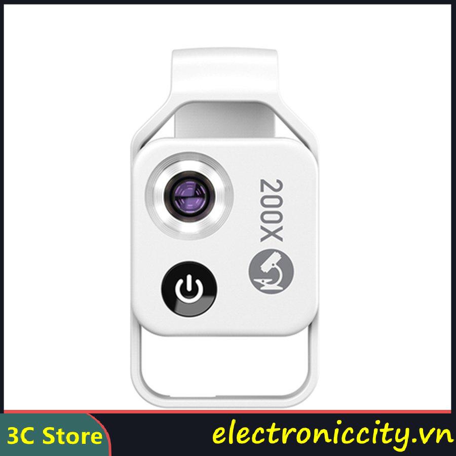 ⚡ELE⚡ Kính hiển vi cầm tay  độ phóng đại Ống kính hiển vi phóng đại 200X có đèn LED cho điện thoại
