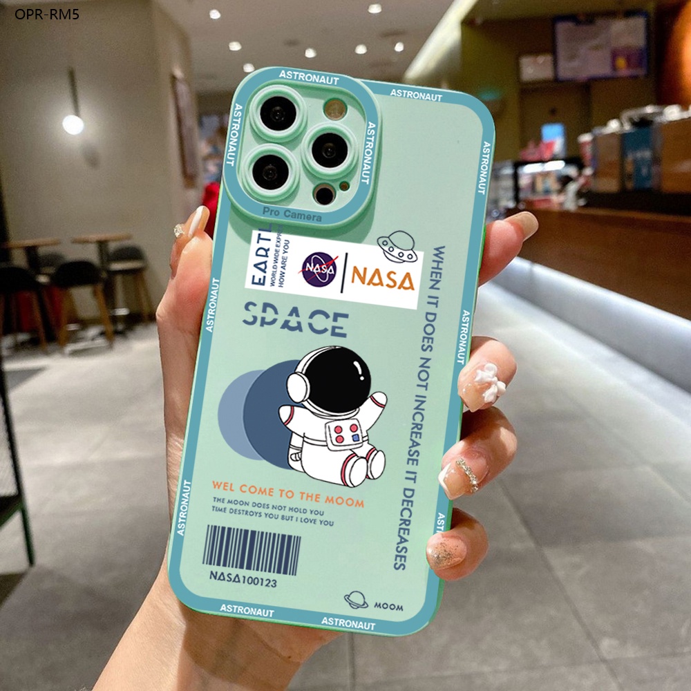 Realme 5 5S 5i 3 2 C1 C2 C3 Pro Cho Ốp lưng điện thoại In Hình Cartoon NASA Space Astronaut