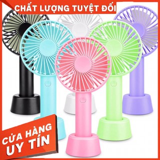 Quạt mini tích điện cầm tay có đế 3 tốc độ