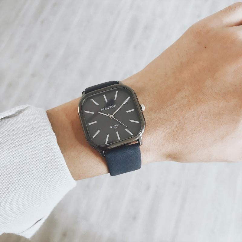 Đồng Hồ Thể Thao ROSIVGA Mặt Vuông Với Dây Đeo Da Cho Nam Nữ
