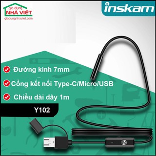 Camera nội soi kèm phụ kiện móc nhặt đồ Inskam 5.5mm Y102 Type-C/Micro/USB