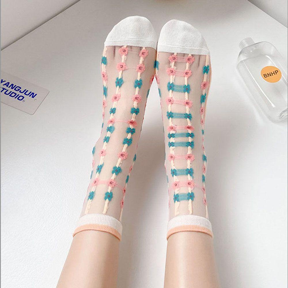 AROMA Vớ Lụa Thủy Tinh In Hoa Phong Cách Nhật Bản Cổ Điển Cho Nữ