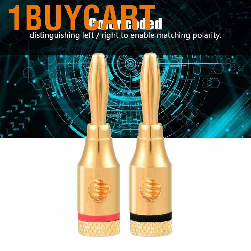 1buycart 10 Pcs Gold Plated Banana Plug Wire Audio Connectors
